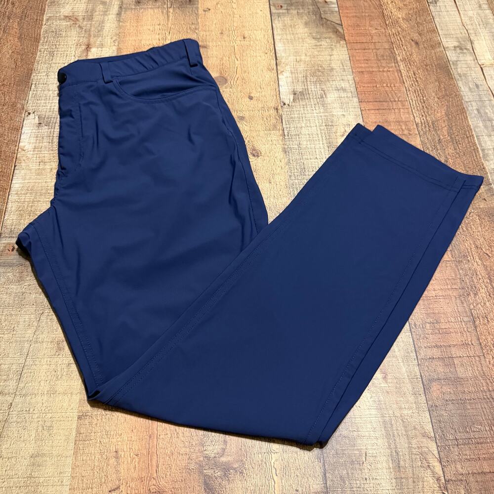 PGA Tour Wmns Navy Blue Performance Pants Sz L Sz 32 Athlete Golf Active Pockets